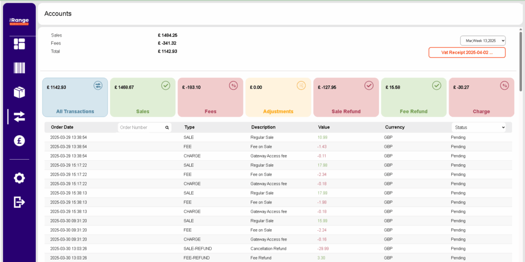TheRange Payments Dashboard
